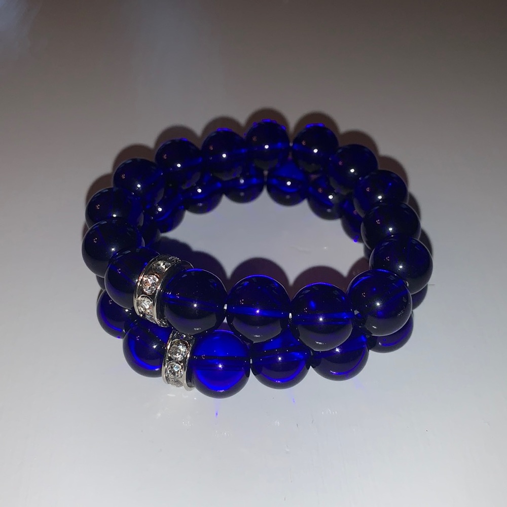 Nwot! Brilliant Blue Stackable Bracelets - image 2